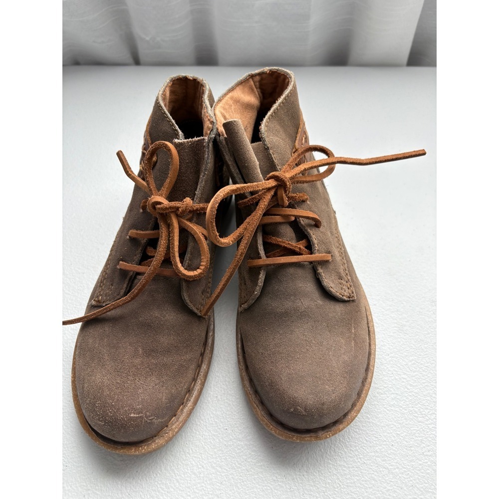 Born‎ Handcrafted Footwear Womens Brown Suede Leather Ankle Boots